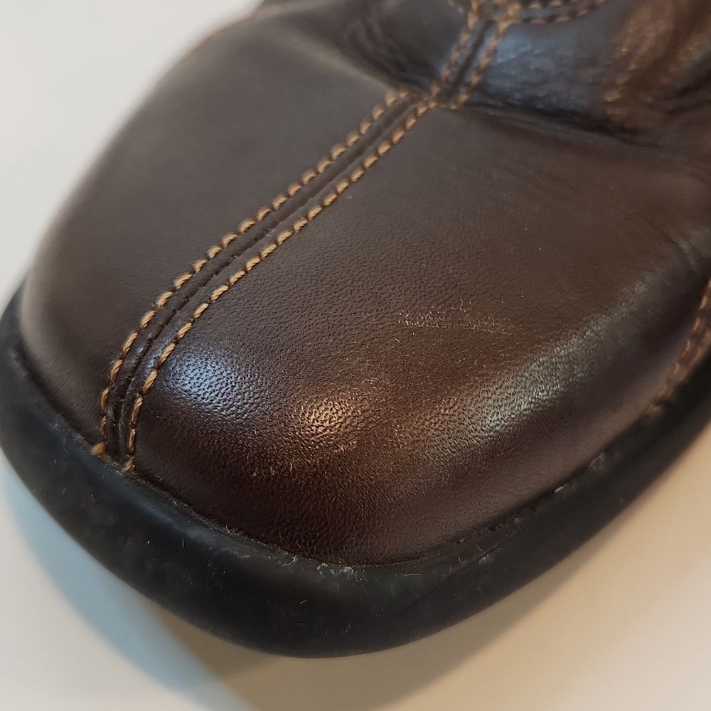 Ecco Leather Loafers Flats Comfort Shoes Brown Split Toe Zip Womens Sz 6 1/2 EUC - Picture 15 of 15